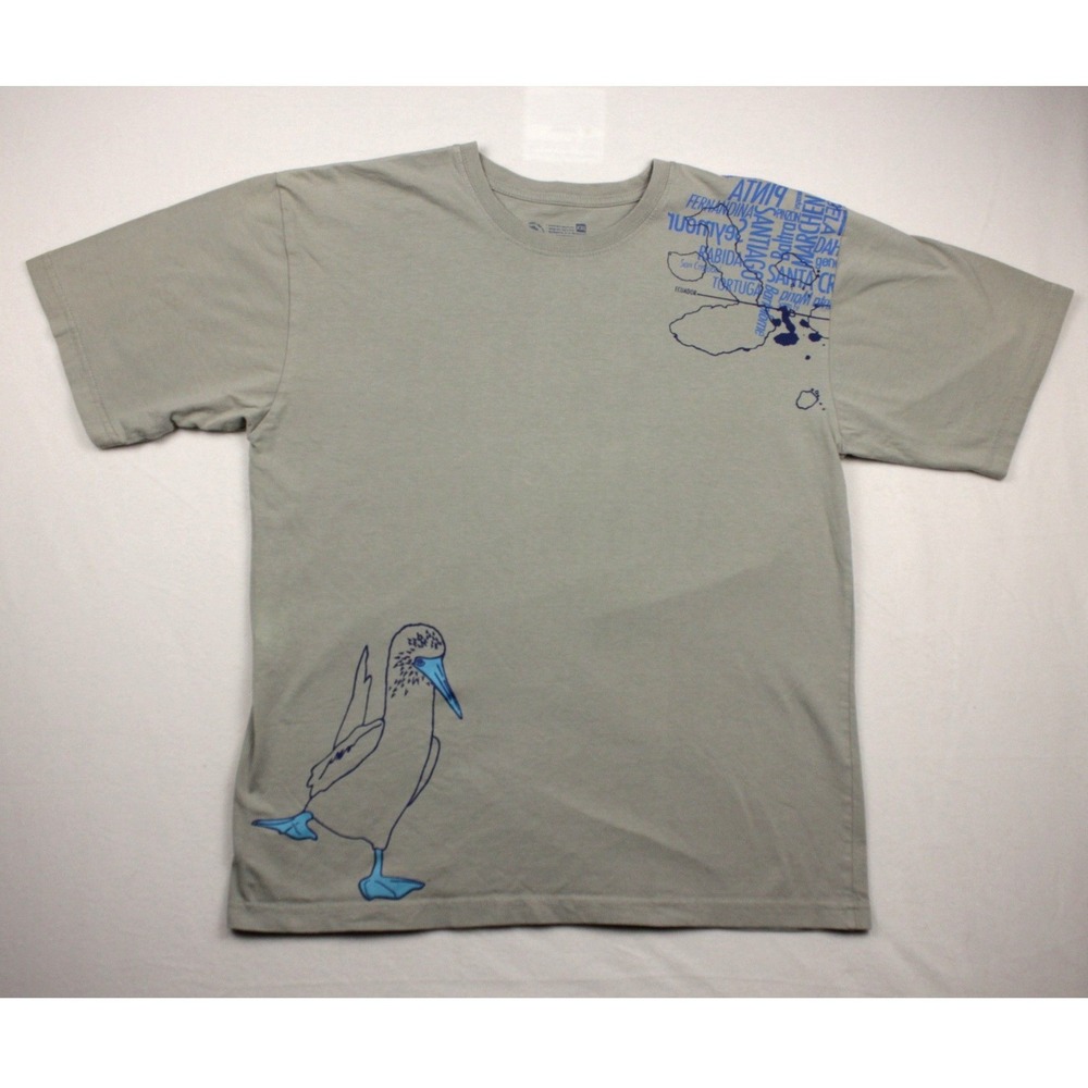 Galapagos Booby Bird Graphic T Shirt Khaki Olive Mens XXL Rasgos